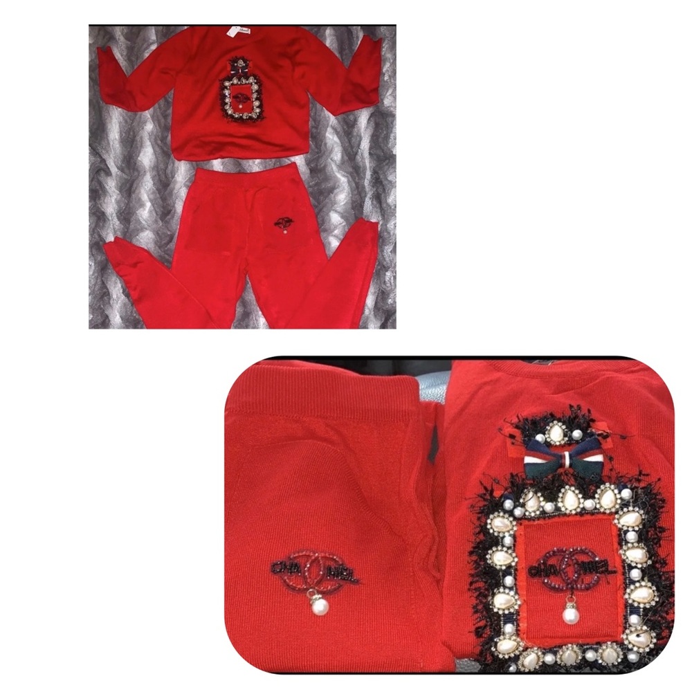 NWT / Red Knit Sweater/Pants Set